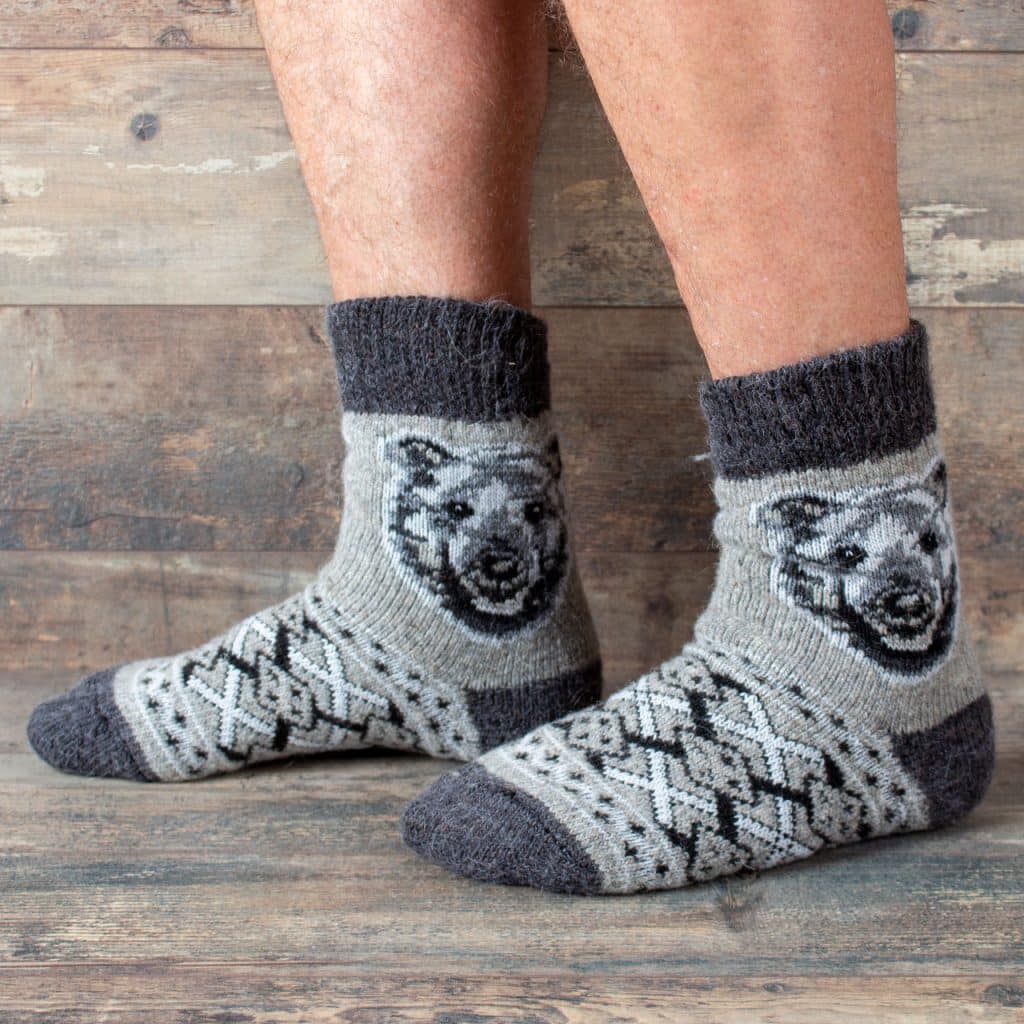 Socken aus Wolle - Grizzly